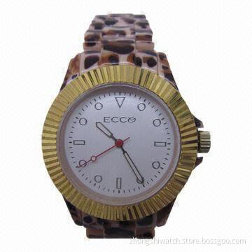 Plastic Zebra Style Wristwatch with Plastic Case/Band, Japan Seiko Movement, Best Gifts for Unisex